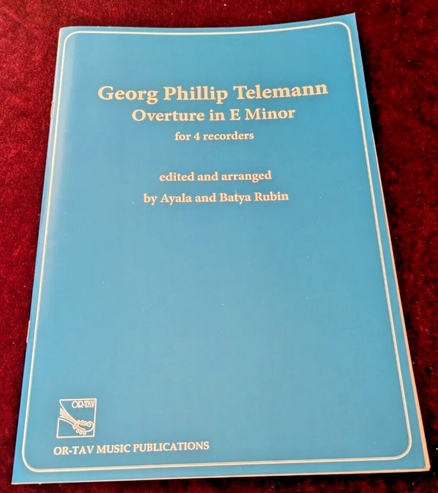 Telemann: Overture in E Minor for 4 Recorders (Sheet Music) - Image 1 of 1