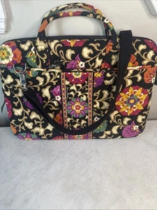Vera Bradley Suzani 12x16" Laptop Tragetasche mit Schultergurt Hartschale - Bild 1 von 8
