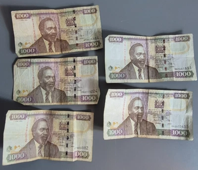 5000 Kenya Shillings (5 x 1000 Shillings) Paper Currency 2005 2006 2008 - Image 1 of 4
