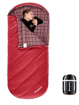 Saco de Dormir KingCamp para Adultos, Clima Frío y Cálido Extra Ancho Grande y Alto... Foto 1 de 4