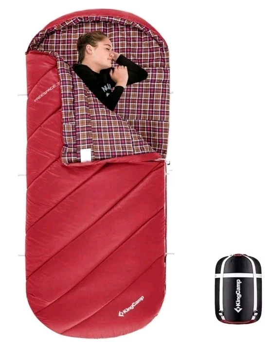 Saco de dormir KingCamp para adultos, clima frio e quente extra largo grande e alto... - Imagem 1 de 4