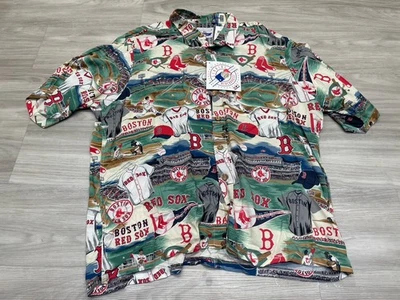 Boston Red Sox Reyn Spooner Hawaiian Button Shirt XL MLB AOP Fenway 100% Rayon - Image 1 of 4