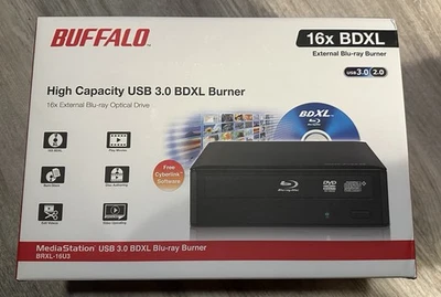 Buffalo MediaStation 16x Desktop BDXL Blu-Ray Writer (BRXL16U3) - New Sealed - Image 1 of 4