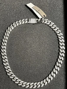 Brooklyn Exchange Herren Zirkonia Edelstahl Kubanische Gliederkette 18 Zoll - Bild 1 von 4