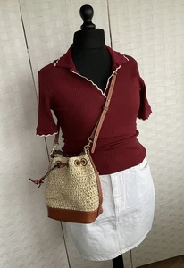 M&S New Straw Cross Body Duffle Bag - Picture 1 of 18