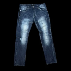 Pantalones de mezclilla ajustados desgastados de colección South Pole para hombre (talla 38x31) - Excelente - Imagen 1 de 6