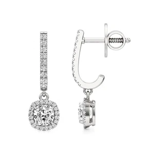 IGI Certified 1.50ct Lab Grown Diamond Stud Prong Earrings 14k White Gold - Picture 1 of 13