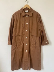 Abrigo Americano Vintage Marrón Tostado Largo Bolsillos Abotonados Gran Tamaño Trench XS-S - Imagen 1 de 9