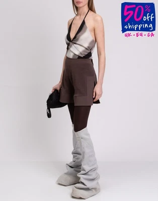 RRP €783 RICK OWENS SISYPHUS Wool Knit Shorts Size S Split Cuffs Made in Italy - Image 1 of 4