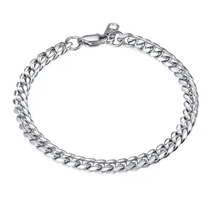 Chain Bracelet for Men Cuban Link Chains 6mm Bangle Man Mens Jewelry Stainles... - Picture 1 of 6