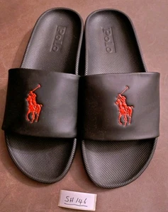 Polo Ralph Lauren Black Sliders Genuine UK 10 US 11 EU 44 New SH146 - Picture 1 of 18