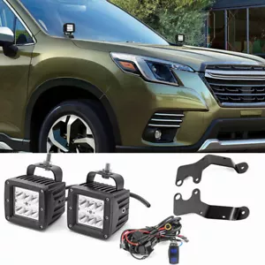 24W LED Light Pod +Hood Mount Bracket+Wire For Subaru Forester 2019-2024 - Picture 1 of 7