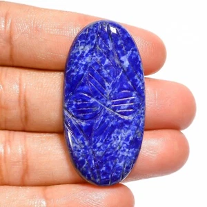 39,00 kt echter Lapislazuli loser Edelstein ovale Schnitzerei 42 x 21 x 5 mm - Bild 1 von 6