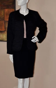 EILEEN FISHER - BLACK SHIMMER TWEED DESIGNER JACKET/BLAZER SIZE M NEW!!! - Picture 1 of 6