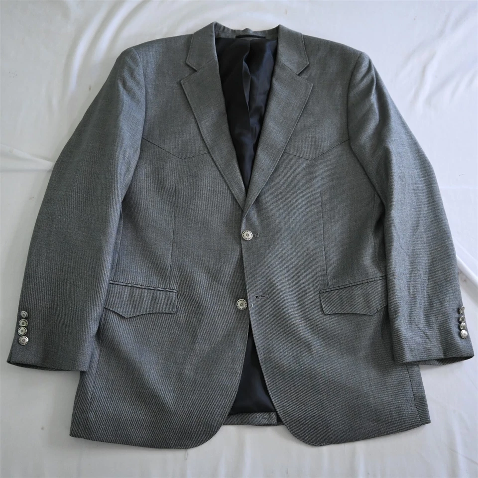 NUEVO Blazer Abrigo Deportivo Traje Chaqueta Red Sky 42R Gris Western Yugo Botón Plateado Foto 1 de 4