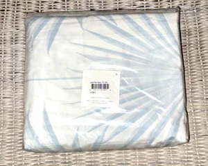 Serena & Lily Full Queen Island Palm Duvet Palm Blue White Coastal Decor NEW - Picture 1 of 4