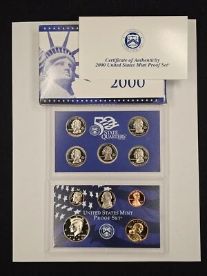 2000-S US Mint Proof Set Box & COA 10 Coins Clad Proof - Image 1 of 2