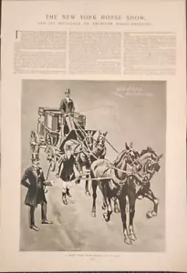 American Horse Breeding New York Show Influenza Harper's Weekly 1894 2 pagine - Foto 1 di 4