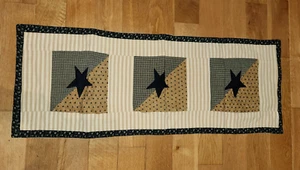 Rustic Country Primitive Table Runner Black STAR Americana Farmhouse Cotton - Picture 1 of 4