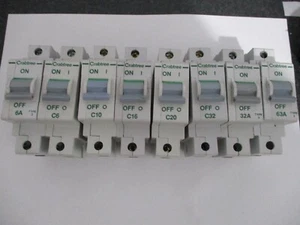CRABTREE POLESTAR C6 C10 C16 C20 C32 C40 C50 C63 (OR TYPE 3) SINGLE POLE MCB'S - Picture 1 of 1
