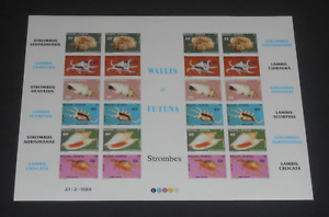 Wallis + Futuna 1984 Cone Seashells IMPERF sheet of 24 NH