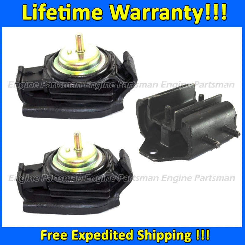 K0777 Conjunto de Montagem Frontal L+R&Trans 3PCS Compatível com Nissan 240 SX 2.4L 1995-1998 AUTO - Imagem 1 de 1