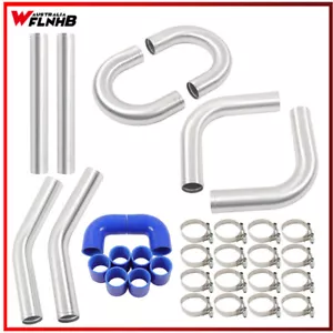 UNIVERSAL TURBO BOOST INTERCOOLER PIPING PIPE KIT Aluminum 8PCS 2.5" INCH 64mm - Picture 1 of 8