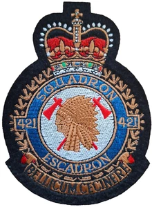 421 Squadron Royal Canadian Air Force Embroidered Patch Badge - MOD LICENSED - Picture 1 of 6