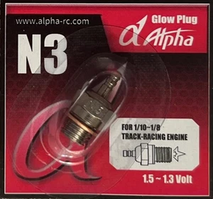 Bujía incandescente N3 estándar Hot Alpha Plus (motor .12 .15 .21 .23 .28) Lutz RC - Imagen 1 de 1