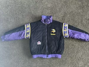 Vintage 90s Minnesota Vikings NFL Pro Player Reversible Jacket Size XL Rare - Picture 1 of 11