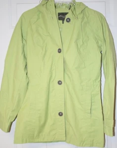 Eddie Bauer Jacke Damen S salbeigrün Knopfleiste angenähte Kapuze - Bild 1 von 12