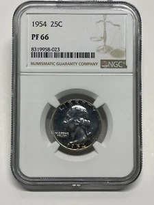1954 Washington Quarter PF66 NGC 90% Silver - Picture 1 of 4