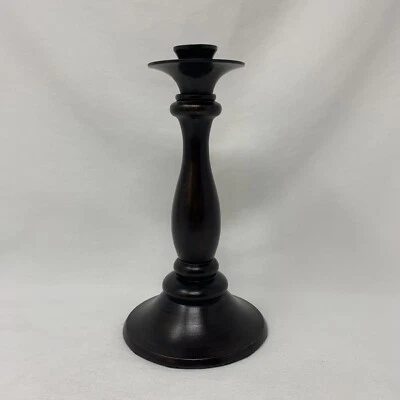 Pottery Barn - Candelabro cónico de madera y metal de 9,5" de alto Foto 1 de 4