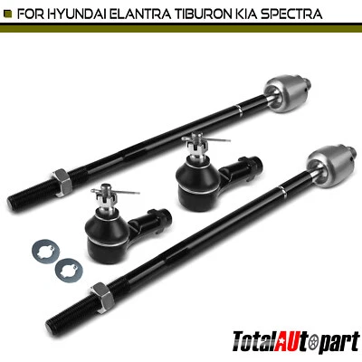 4x Extremo de varilla de amarre para Hyundai Elantra 2001-2006 Kia Spectra Spectra5 interior y exterior Foto 1 de 4