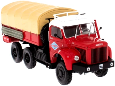 1/43 DIECAST BERLIET GBC 8M GAZELLE CANVAS BACK DESERT TRUCK IN RED FRANCE 1959 - Image 1 of 4