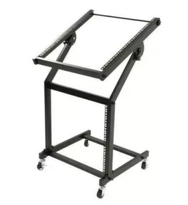 19U Studio DJ Rack Stand Cart for Network Mixer Music Audio Equipment on Wheels - Picture 1 of 10