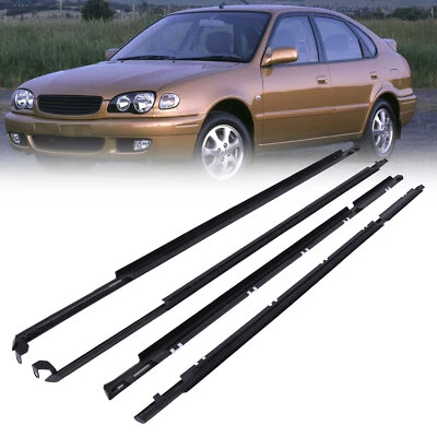 4PCS For Toyota Corolla AE110 1995–2002 Outer Window Weatherstrip Door Belt Set Foto 1 de 4