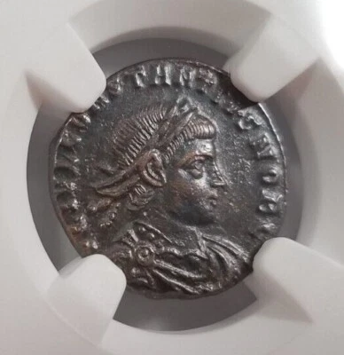 Констанций II Римская империя BI Nummus AE3/4 NGC XF Древний Epfig Клад Родословная - Изображение 1 из 4