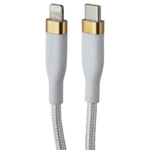 S. Simple (10-Ft) USB-C to 8-Pin Tough-Knit Braided Cable - White/Gold - Picture 1 of 1