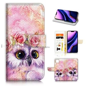 ( For iPhone 11 Pro ) Wallet Flip Case Cover AJ21412 Baby Owl Flower