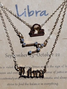Collar de capa del zodiaco constelación Libra 3 piezas - Imagen 1 de 2