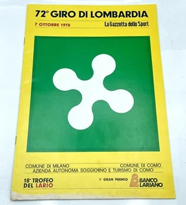 Giro D Lombardia 1978 Start List And Race Program Book / Pamphlet Rare - Picture 1 of 9