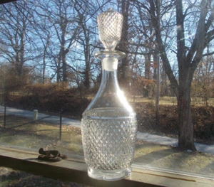 1860 PONTILED 3 PC MOLD BLOWN DIAMOND HOBNAIL DECANTER MATCHING ORIGINAL STOPPER - Picture 1 of 9