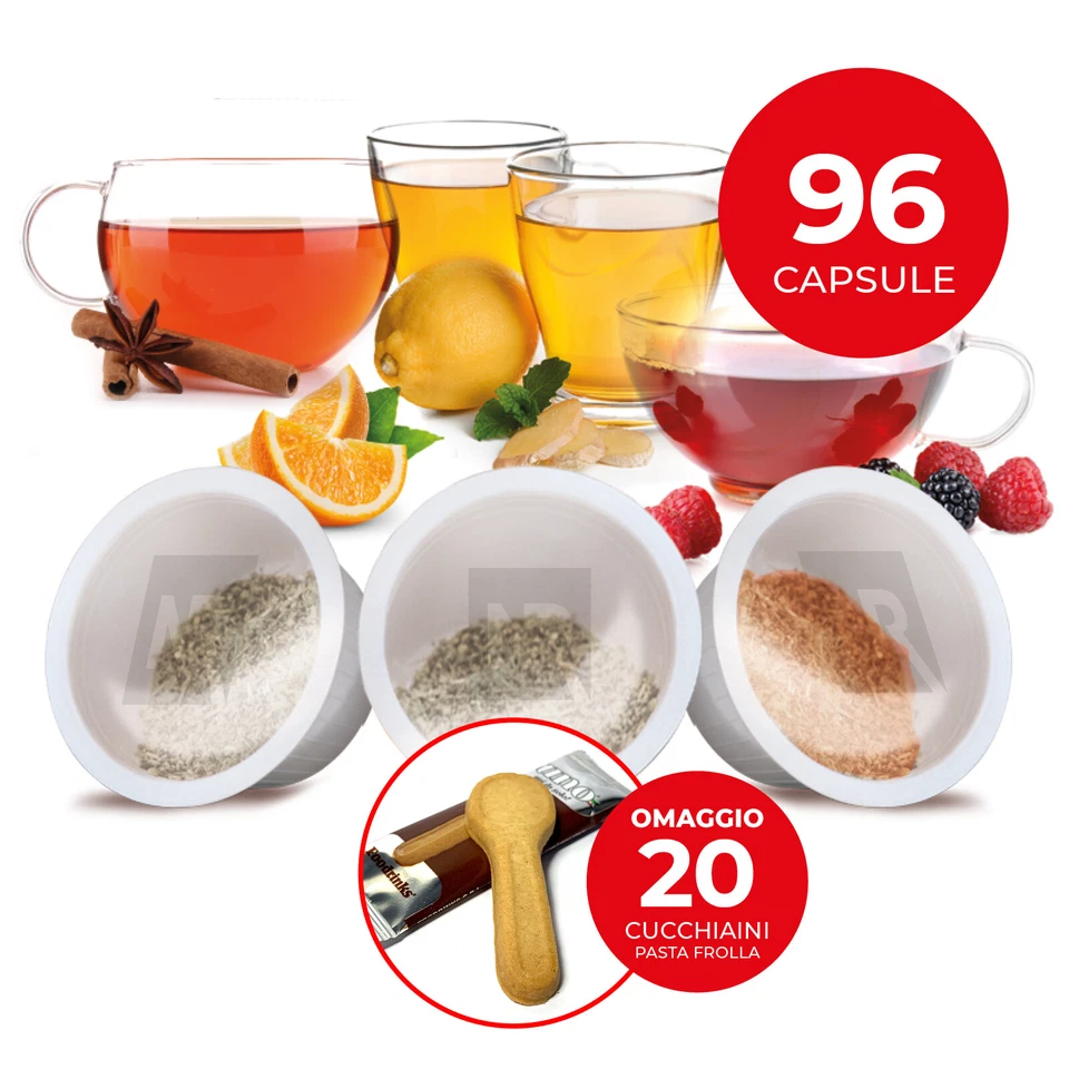 NERORISTRETTO 96 Capsule frutti rossi + arancia cannella + zenzero limone DOLCE GUSTO + Omaggi
