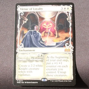 Vitrina Virtue of Loyalty Magic The Gathering Wilds of Eldraine Mythic 277 casi nueva - Imagen 1 de 6