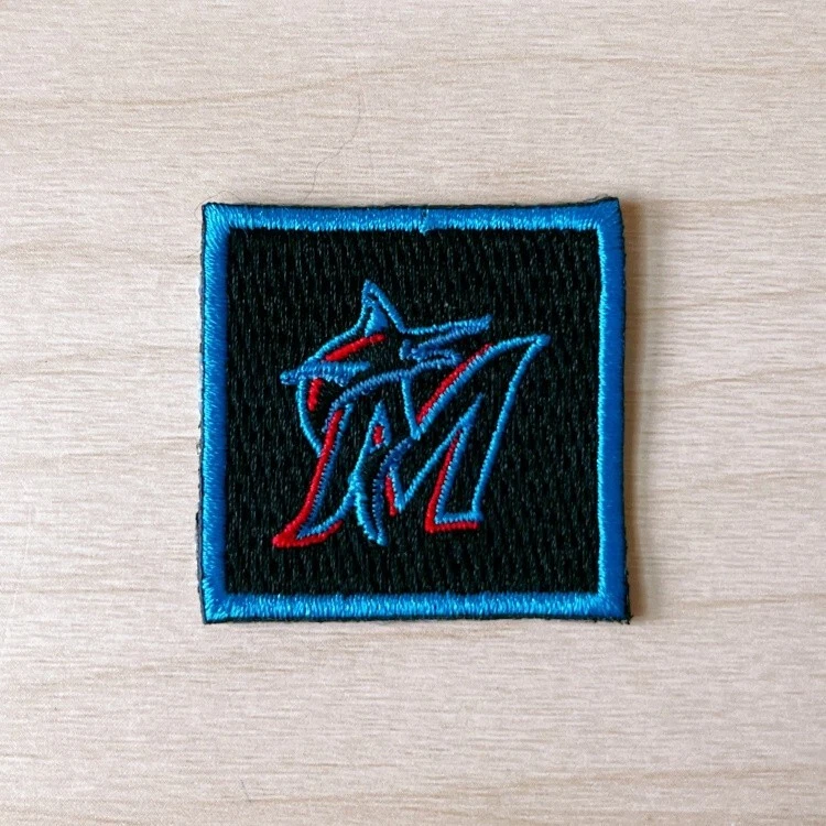 MARLINS MIAMI Florida MLB Iron on Patch Embroidered Applique Size 1.5"x1.5" - Image 1 of 1