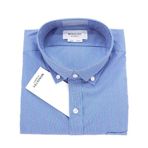 NWT MINISTRY OF SUPPLY Gemini Woven Tech Shirt Blue Mini Check Stretch XL SLIM - Imagen 1 de 7
