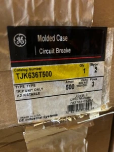 GE TJK636T500 UNIDAD DE VIAJE AJUSTABLE 500A 600V 3 POLOS - Imagen 1 de 4