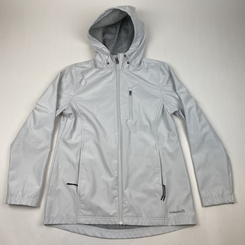 OFF WHITE Giacca Avalanche donna media con cappuccio manica lunga full zip bianco sporco