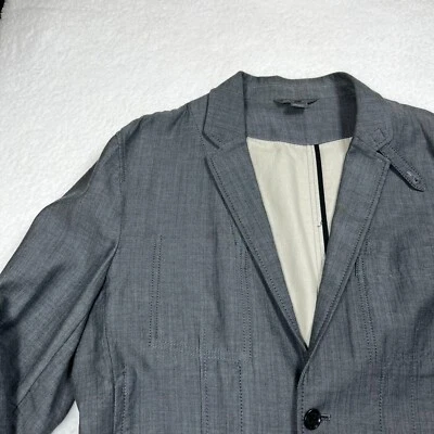 Armani Exchange Mens Suit Jacket Gray Cotton Single Breasted Large - Image 1 of 4